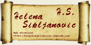 Helena Sipljanović vizit kartica